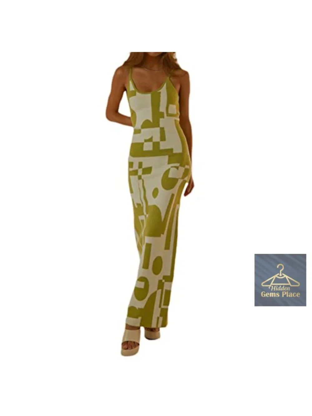 Sleeveless Spaghetti Strap Cut Out Maxi Dress Backless Y2K Knit Bodycon